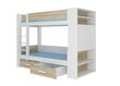 Voodi ADRK Furniture Garet 80x180 cm, valge/tamm hind ja info | Lastevoodid | hansapost.ee