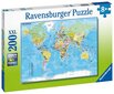 Ravensburger pusle 200 tk Maailmakaart цена и информация | Pusled lastele ja täiskasvanutele | hansapost.ee