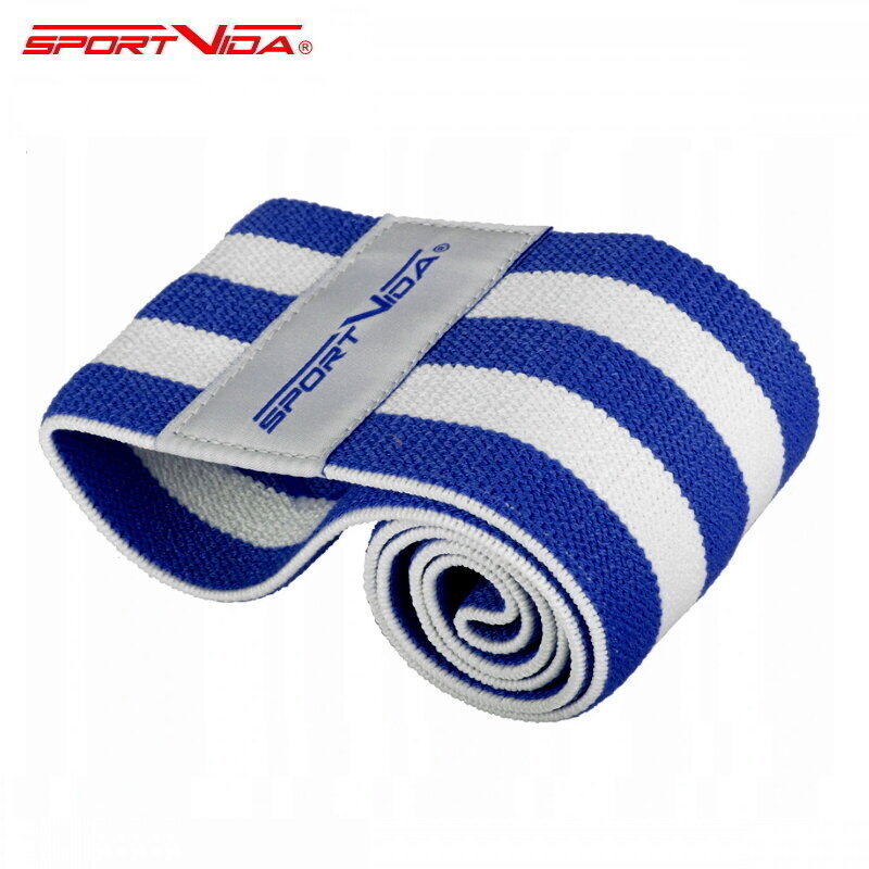 Treeningkumm SportVida Fitness & Crossfit Hip Band, 36x7,6 cm, sinine/valge цена и информация | Treeningkummid | hansapost.ee