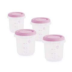 Набор герметичной посуды Miniland 4 шт. х 250 мл, розовый цена и информация | Детская посуда, контейнеры для молока и еды | hansapost.ee