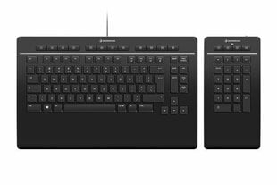 Juhtmega klaviatuur 3DC Keyboard Pro with Numpad (Nordic) : 3DX-700094 hind ja info | Klaviatuurid | hansapost.ee