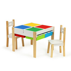 Детская деревянная мебель, стол + 2 стула цена и информация | Детские столы и стулья | hansapost.ee