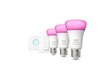 PHILIPS HUE COLOR 3 X E27 BULB + BRIDGE + 2 X DIMMER SWITCH START KIT hind ja info | Lambipirnid ja LED-pirnid | hansapost.ee