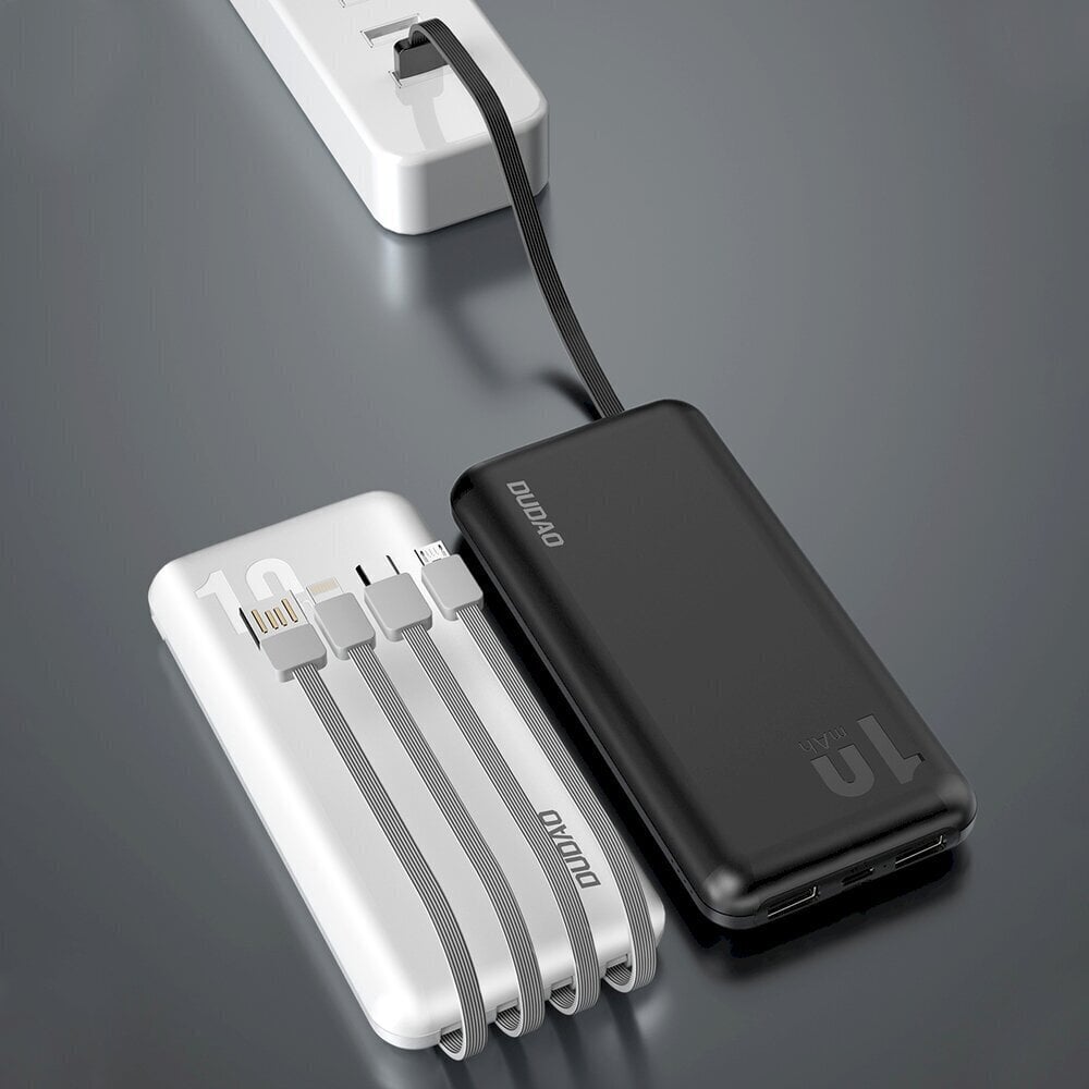 Dudao K6Pro universaalne 10000 mAh toitepank USB-kaabliga, USB-tüüp C, välkmust (K6Pro-must) цена и информация | Akupangad | hansapost.ee