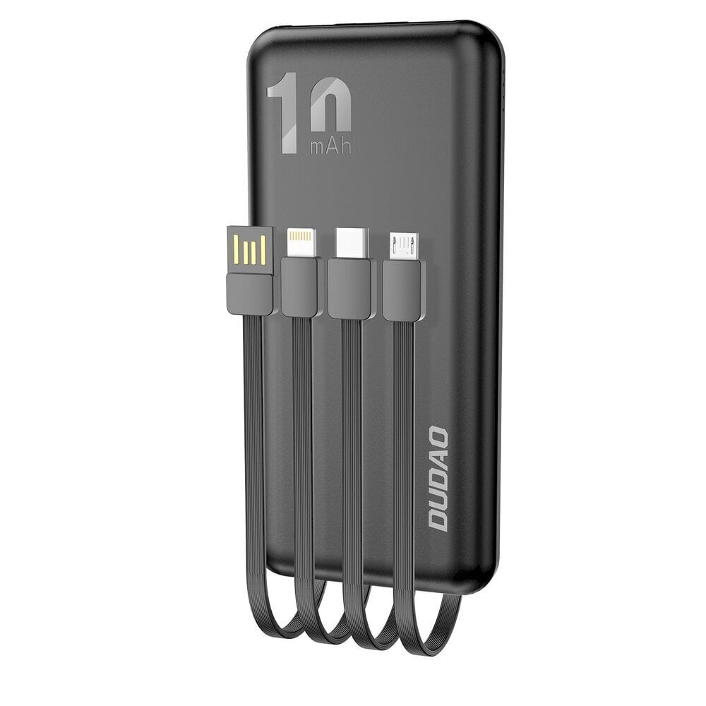 Dudao K6Pro universaalne 10000 mAh toitepank USB-kaabliga, USB-tüüp C, välkmust (K6Pro-must) цена и информация | Akupangad | hansapost.ee