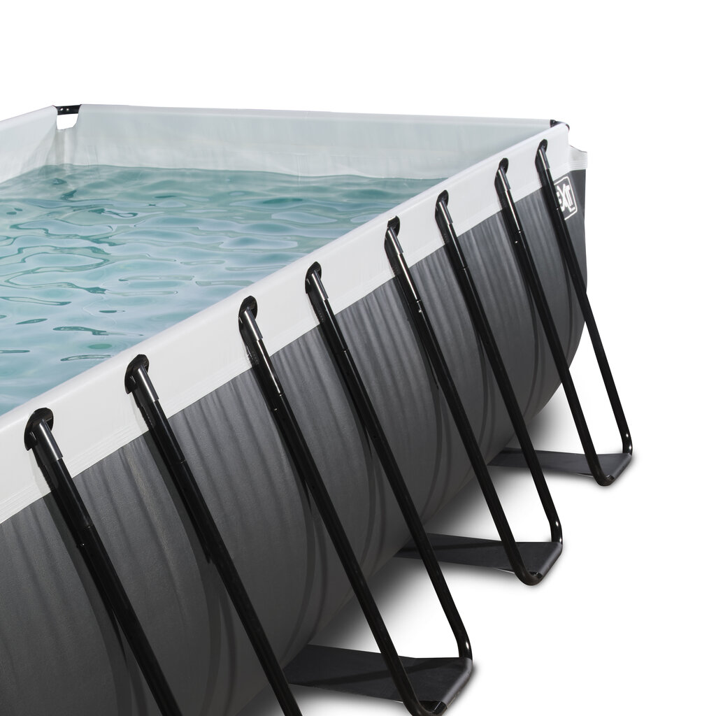 Karkassiga bassein filtriga Exit Leather, 400x200x122 cm, must hind ja info | Basseinid | hansapost.ee