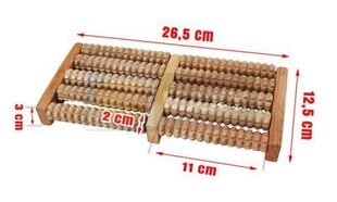 Деревянный массажер для ног 26,5 x 12,5 x 3см цена и информация | Аксессуары для массажа | hansapost.ee