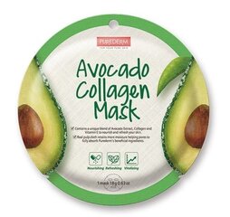Коллагеновая маска для лица с экстрактом авокадо Purederm Avocado Collagen18 г цена и информация | Маски для лица, патчи для глаз | hansapost.ee