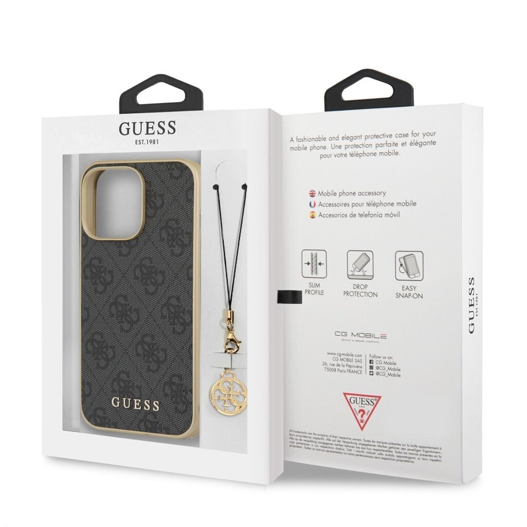 GUHCP13XGF4GGR Guess 4G Charms Cover for iPhone 13 Pro Max Grey hind ja info | Telefonide kaitsekaaned ja -ümbrised | hansapost.ee