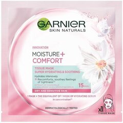 Rahustav kangasmask Garnier Moisture + Comfort 32 g, SA28GR C91 hind ja info | Näomaskid ja silmamaskid | hansapost.ee