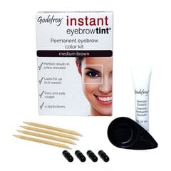 Kulmuvärvimise komplekt GODEFROY INSTANT EYEBROW TINT, Medium brown цена и информация | Карандаши, краска для бровей | hansapost.ee