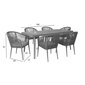 Komplekt ECCO laud ja 6 tooli (890910199) alumiiniumraam nöörpunutisega цена и информация | Välimööbli komplektid | hansapost.ee