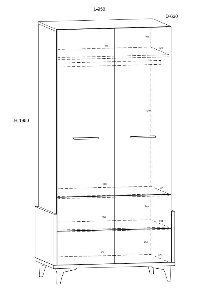 Riidekapp Meblocross Hey 20, valge/roheline hind ja info | Kapid lastele | hansapost.ee