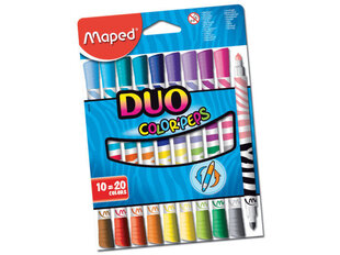 Фломастеры MAPED "Color`Peps" Long Life DUO 10 шт = 20 цветов цена и информация | Принадлежности для рисования, лепки | hansapost.ee