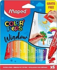 Viltpliiatsid klaasile ColorPeps 6tk. hind ja info | Kunstitarbed, voolimise tarvikud | hansapost.ee