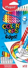 Цветной карандаш ColorPeps Oops! 12шт. с резинкой цена и информация | Принадлежности для рисования, лепки | hansapost.ee