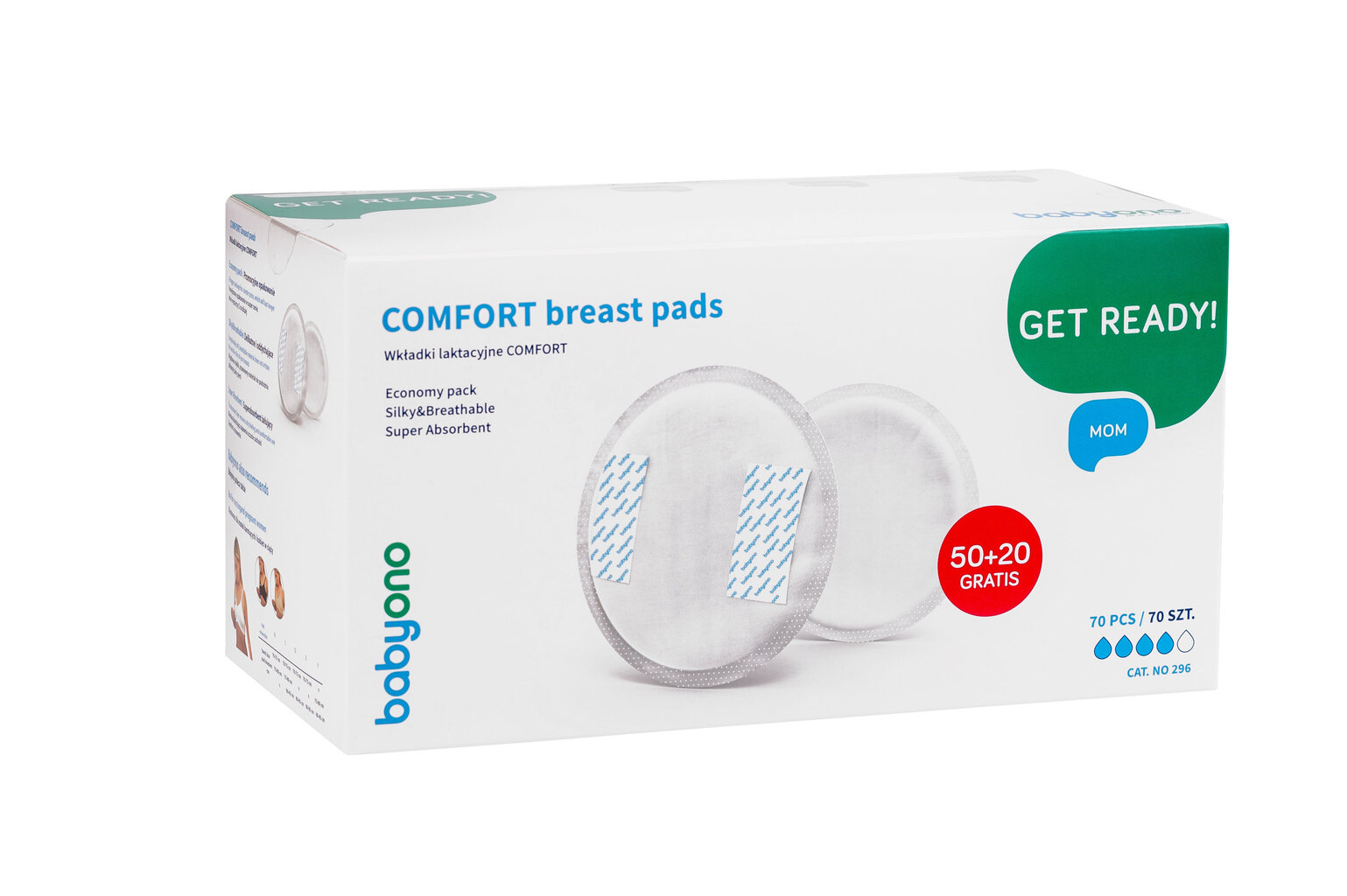 Ühekordsed rinnapadjad BabyOno Comfort 296, 70tk цена и информация | Imetamistarvikud | hansapost.ee