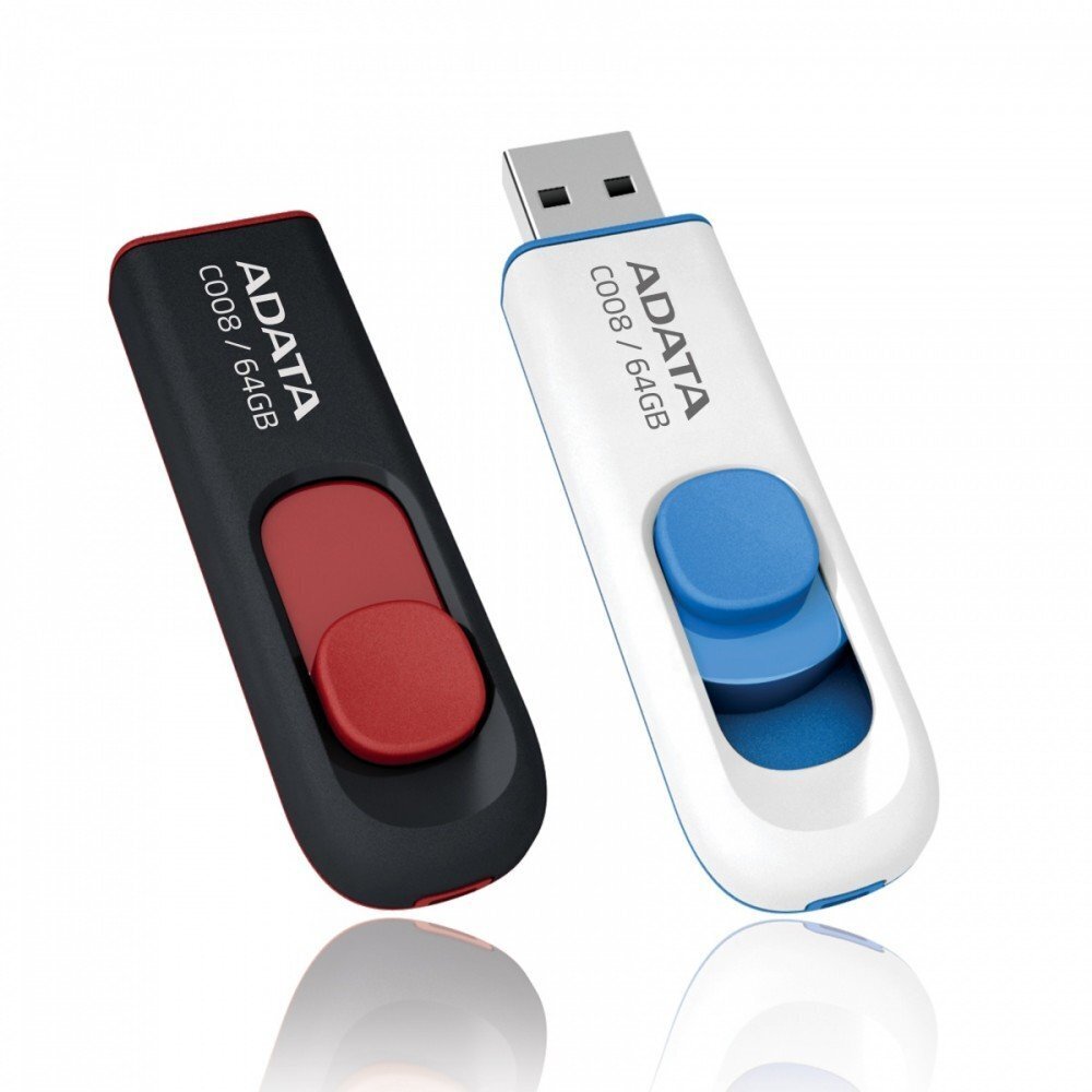 ADATA C008 64 GB, USB 2.0, White hind ja info | Mälupulgad | hansapost.ee