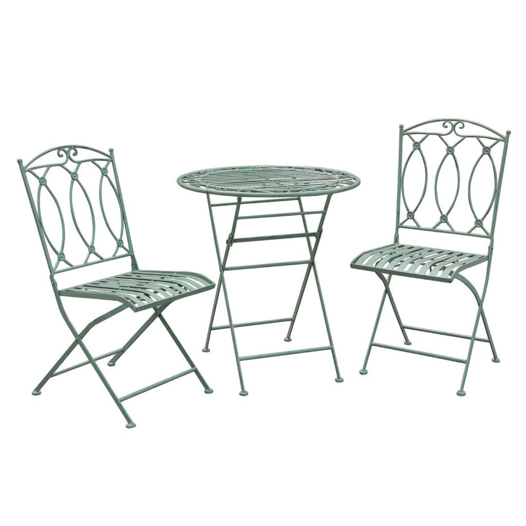 Rõdukomplekt Mint laud ja 2 tooli, antiikroheline цена и информация | Välimööbli komplektid | hansapost.ee