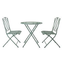 Балконный набор Mint стол и 2 стула (40053) из кованого железа, античный зеленый цена и информация | Комплекты уличной мебели | hansapost.ee