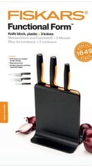 Fiskars FF Noaplokk nugadega 3 osa, must price and information | Kitchen knives and sharpeners | hansapost.ee