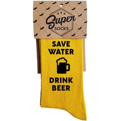 Sokid "Save water - drink beer" hind ja info | Lõbusad sokid | hansapost.ee