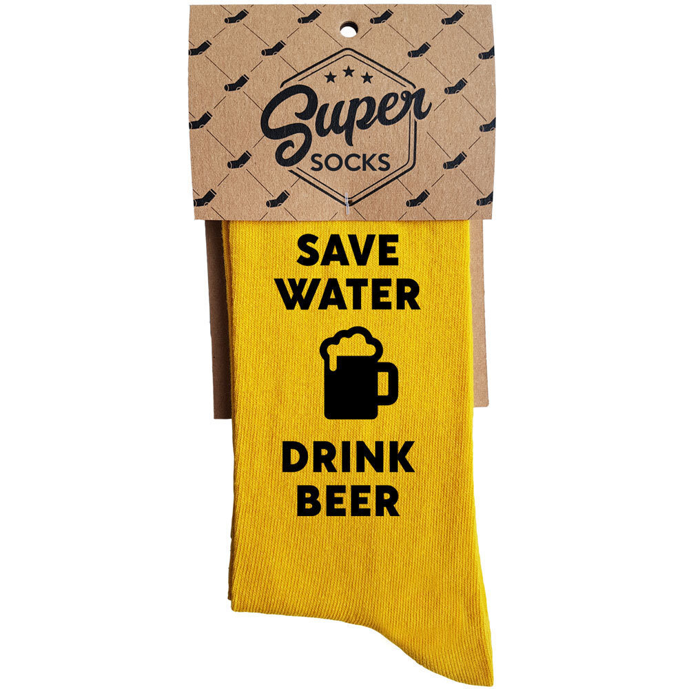 Sokid "Save water - drink beer" цена и информация | Lõbusad sokid | hansapost.ee