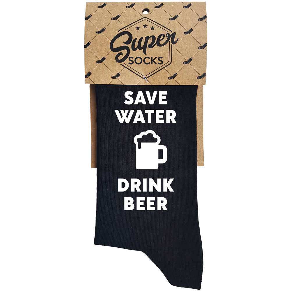 Sokid "Save water - drink beer" hind ja info | Lõbusad sokid | hansapost.ee