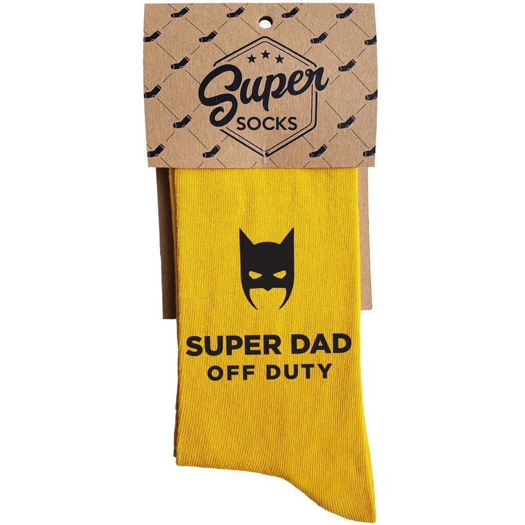 Sokid "Super dad off duty" цена и информация | Lõbusad sokid | hansapost.ee