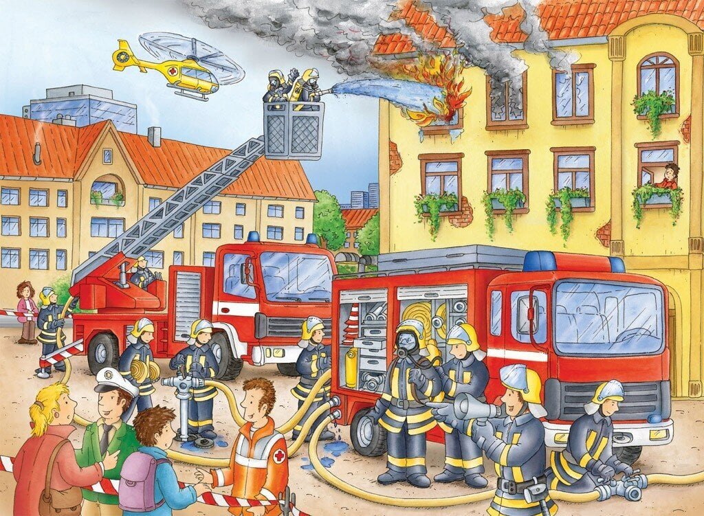 Ravensburger pusle 100 tk Tuletõrje osakond цена и информация | Pusled lastele ja täiskasvanutele | hansapost.ee