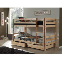Двухъярусная кровать Pino 90x200 см, натуральный цена и информация | Детские кровати | hansapost.ee