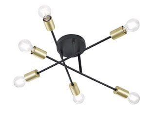 Потолочный светильник Cross 6хЕ27, матовый черный/золотистый цена и информация | Потолочные светильники | hansapost.ee
