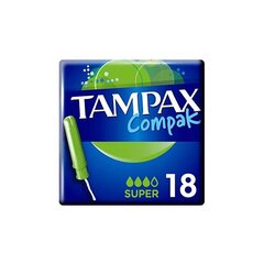 Tampoonid Tampax Compak Super 18 tk hind ja info | Tampoonid, hügieenisidemed ja menstruaalanumad | hansapost.ee