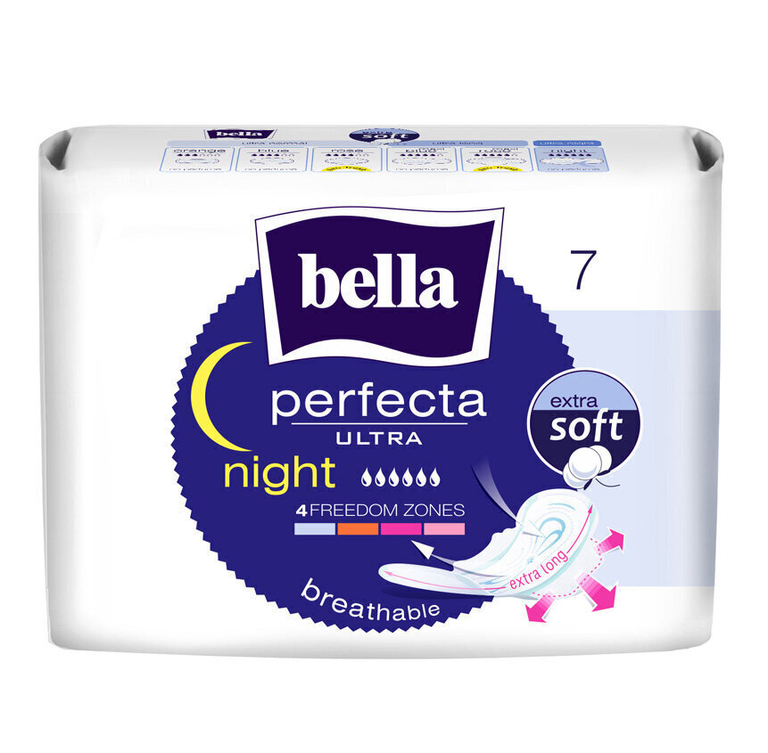 Hügieenisidemed BELLA PERFECTA Night Soft New, 7 tk hind ja info | Tampoonid, hügieenisidemed ja menstruaalanumad | hansapost.ee