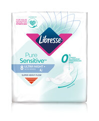 Пакеты Libresse Pure Sensitive Night, 8 шт. цена и информация | Тампоны, гигиенические прокладки для критических дней, ежедневные прокладки | hansapost.ee