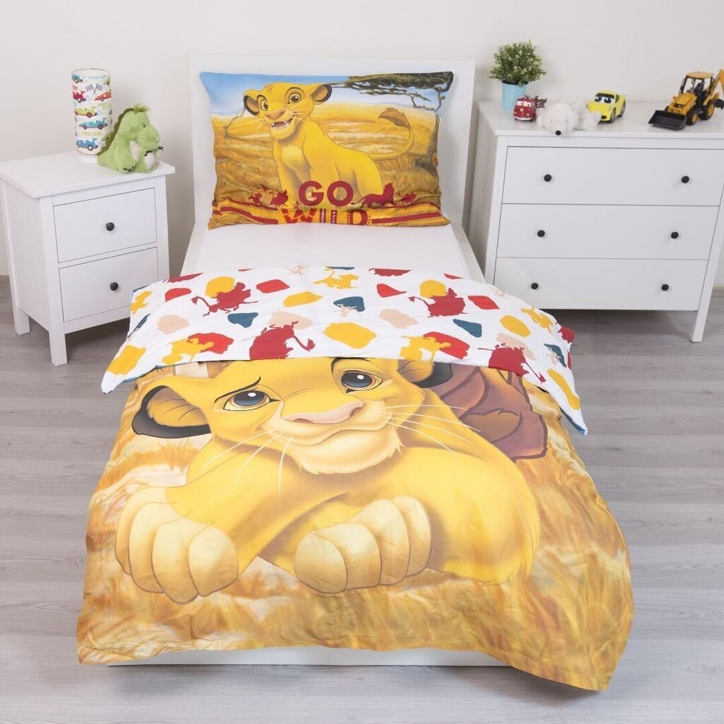 Voodipesukomplekt Lion King 140 x 200 cm + padjapüür 70 x 90 cm цена и информация | Laste voodipesu | hansapost.ee