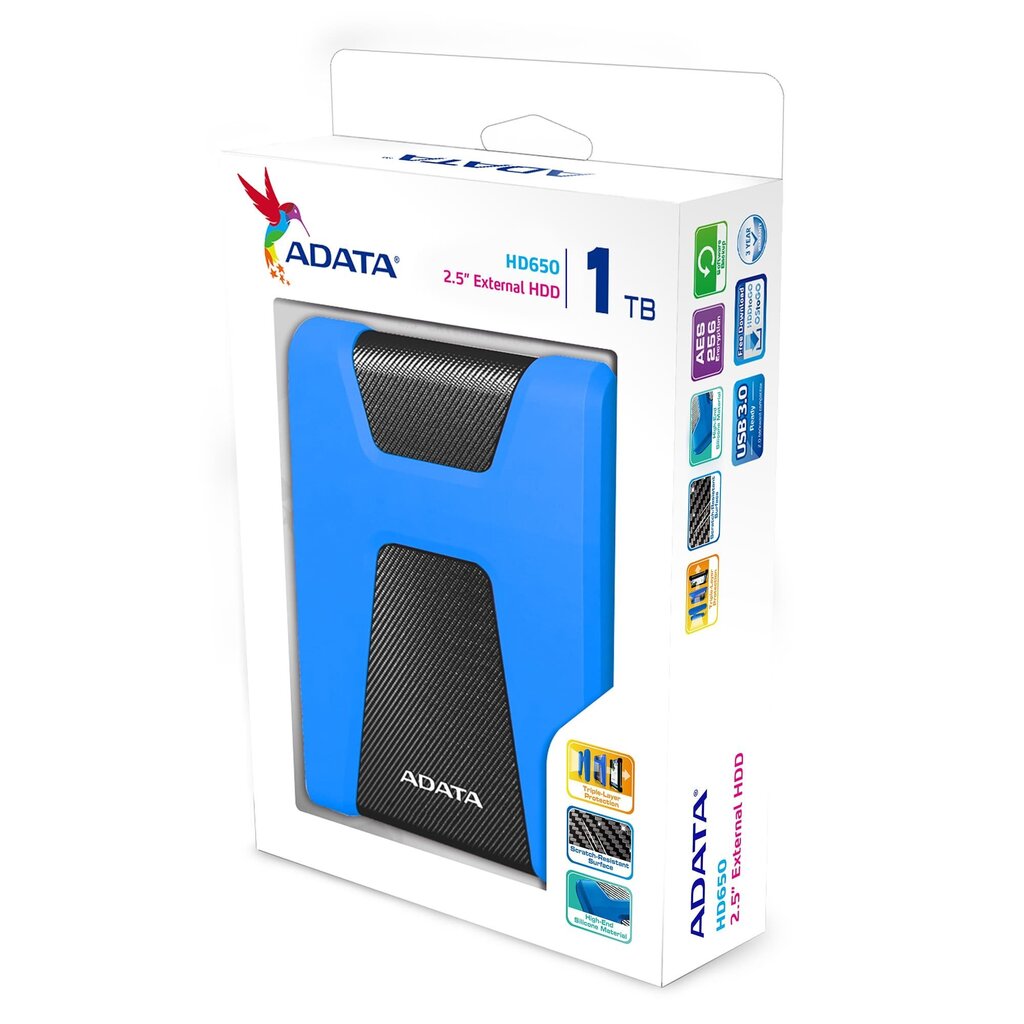 A-DATA DashDrive Durable 2.5'' 1TB USB3.1 sinine hind ja info | Välised kõvakettad | hansapost.ee