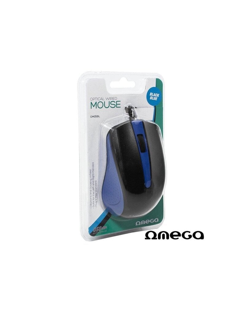 Omega OM-05BL, must/sinine цена и информация | Arvutihiired | hansapost.ee