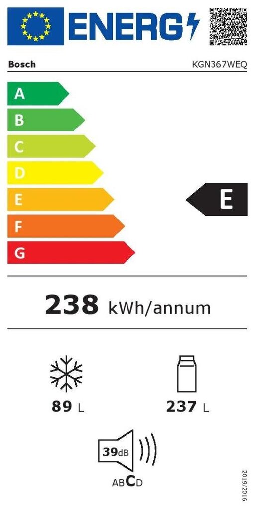 Külmik Bosch KGN367WEQ, 186 cm NoFrost, valge цена и информация | Külmkapid-külmikud | hansapost.ee