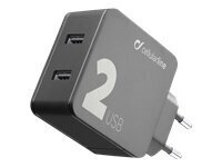 CELLULARLINE CHARGER 2USB 12W 12W BLACK цена и информация | Telefonide kaitsekaaned ja -ümbrised | hansapost.ee