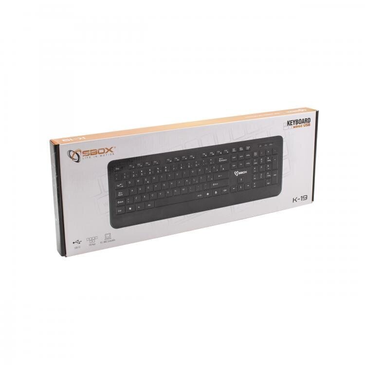 Juhtmega klaviatuur Sbox K-19, must hind ja info | Klaviatuurid | hansapost.ee