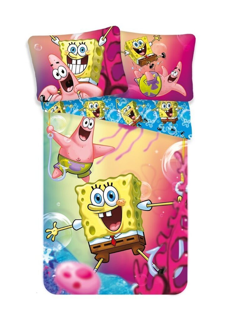 Voodipesukomplekt Sponge Bob, 140 x 200 cm + padjapüür 70 x 90 cm цена и информация | Laste voodipesu | hansapost.ee
