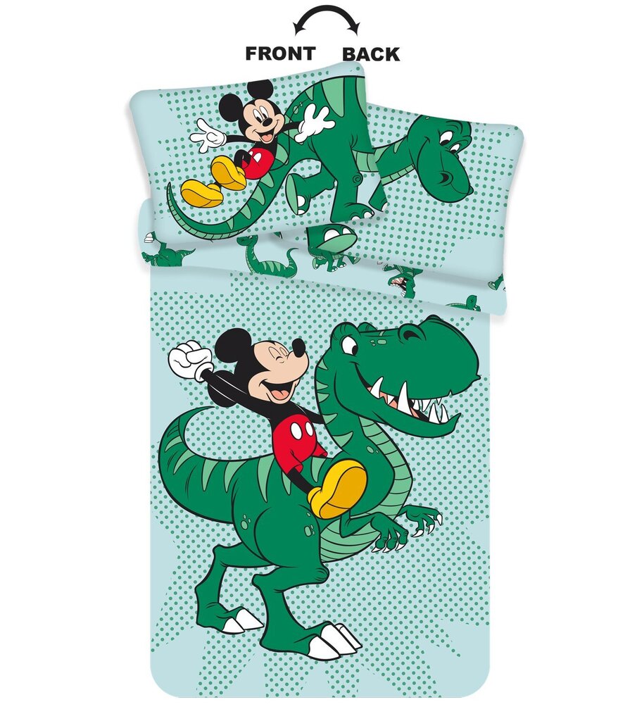 Voodipesukomplekt Mickey dino baby, 100 x 135 cm + padjapüür 40 x 60 cm цена и информация | Laste voodipesu | hansapost.ee