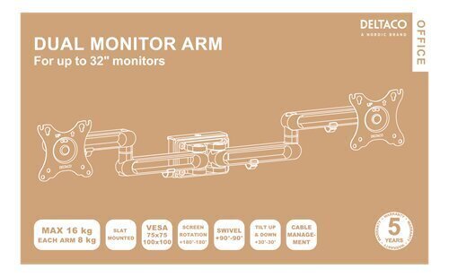 DELTACO OFFICE DELO-0158 17-32", kuni 8 kg hind ja info | Teleri seinakinnitused ja hoidjad | hansapost.ee
