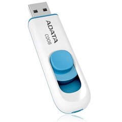 Карта памяти USB A-DATA C008 32GB, белая/синяя цена и информация | USB накопители | hansapost.ee