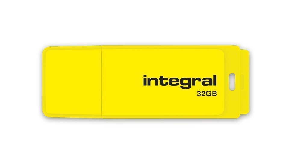 Mälupulk Integral NEON 32 GB USB 2.0, kollane hind ja info | Mälupulgad | hansapost.ee