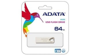 Флеш-накопитель A-data UV210 64GB, USB 2.0, Серебряный цена и информация | USB накопители | hansapost.ee