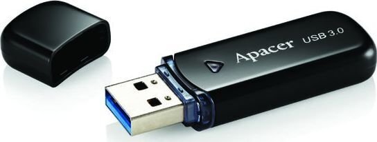 "apacer usb flash drive, usb 3.0, 64 gb, ah355, must, ap64gah355b-1, usb a, koos kattega". price and information | Mälupulgad | hansapost.ee