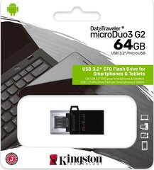 Kingston DTDUO3G2/64GB цена и информация | USB накопители данных | hansapost.ee