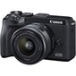 Canon EOS M6 Mark II + 15-45 IS STM (Black) цена и информация | Fotoaparaadid | hansapost.ee